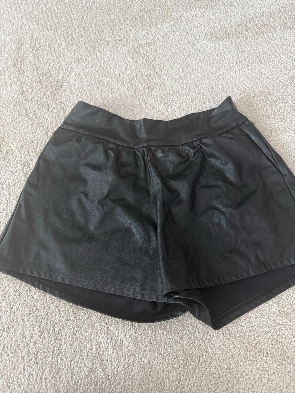 Black Faux Leather Women’s Shorts